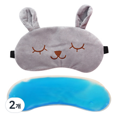 Easy Warm睡覺兔子涼感眼罩 灰色, 1入, 2個