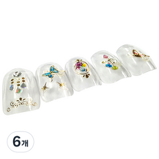 Good Dream 石珠光彩色立體美甲裝飾貼紙, 05 石珠光春日蝴蝶, 6個