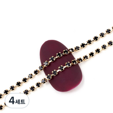 Jello Jello 高級美甲鏈條組 30cm, 黑金色, 4套