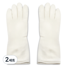 LivingHomeDetail 耐用丁腈橡膠手套 雙手組, 小(S), 2套, 透明白色