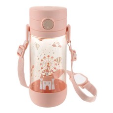 Richell 利其爾 幻夢城堡直飲水杯 學習訓練水杯 附掛式背帶, 幻夢城堡, 450ml, 1瓶