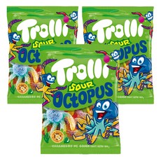트롤리 사우어 옥토퍼스 젤리, 100g, 3개