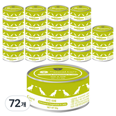 네츄럴코어 강아지 간식 캔, 72개, 95g, 혼합맛(치킨/야채)