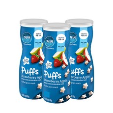 Gerber 嘉寶 星星造型餅乾, 草莓蘋果口味, 42g, 3罐