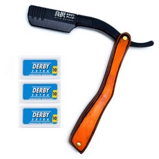 GREAGER Wild Barber 經典單刃刮鬍刀 GR-BS2, 刮鬍刀 + 雙面刀片 30片, 1個