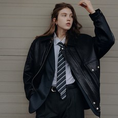 Dunst 男女通用Oversize復古皮革飛行夾克 UDJU5C104