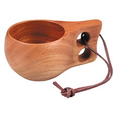 CAPTAIN STAG 鹿牌 原木雙孔把手木杯 尺寸約17x9.8x7cm 重量約209g, 原木色, 1個