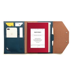 Hello I Am Button Organizer A5 + 月度筆記本 + 圓珠筆套組, 深綠色, 1套