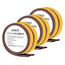 Geonkomall D型門縫擋條 棕色, 3個