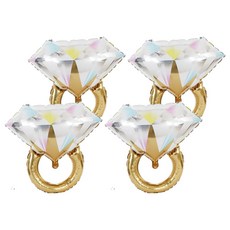 六分埔禮品 鑽戒氣球, 香檳金, 4個