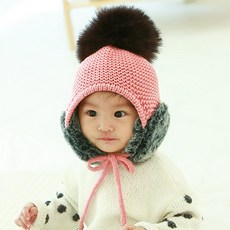 Mushü 兒童用艾菲爾毛球耳罩帽