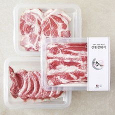 전통참돼지 한돈 캠핑고기 구이용 삼겹살 400g + 구이용 목심 400g + 등갈비 400g + 허브솔트 + 참소스 세트 (냉장), 1세트