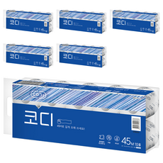 CODI 雙層捲筒壓紋衛生紙, 45m, 10捲, 6袋