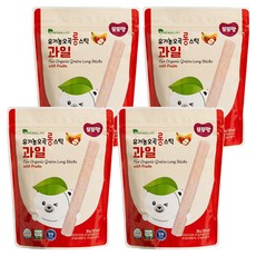 또또맘 유아용 유기농 오곡 롱 스틱 과자, 과일맛, 30g, 4개