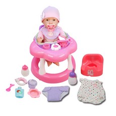 Berenguer 女士娃娃+學步車套組, 混合顏色