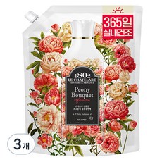 르샤트라1802 인퓨전 초고농축 실내건조 섬유유연제 피오니부케향 리필, 2L, 3개