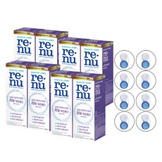 리뉴 어드밴스 렌즈 세정액 + 렌즈 케이스, 8개, 500ml