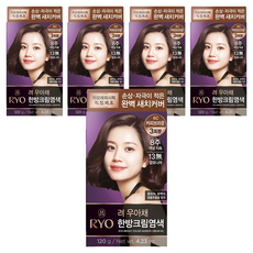 려 우아채 멋내기 새치크림, 6C 커피브라운, 5개