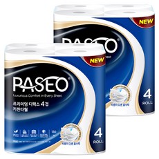 PASEO 頂級豪華4層天然紙漿廚房紙巾, 130張, 8個