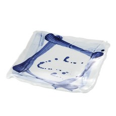 美濃燒 吳須藍繪正角皿 - 日本陶瓷餐盤, 混合顏色, 1個