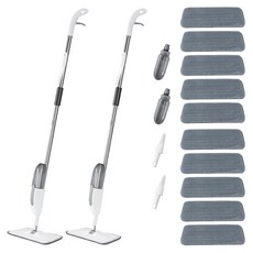 하비티 간편세척 스프레이 밀대걸레 + 극세사 패드 5개 + 스크레이퍼, 2개