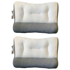 7822 Shop 生活選物 反牽引頸椎枕頭 大號，白色款，100%聚酯纖維, 65 x 48cm, 白色, 2個