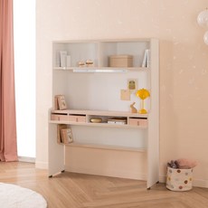 리바트 코이 자녀가구 전면형 책장 1200 방문설치, 바디(화이트), 선반(코랄), 5단