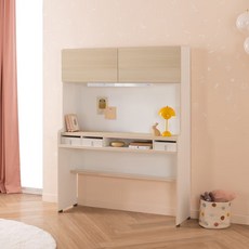 리바트 코이 자녀가구 전면형 책장 1200 방문설치, 바디(화이트), 선반(내추럴), 5단
