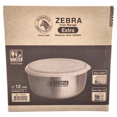 ZEBRA THAILAND 304不鏽鋼高型調理碗 附蓋, 12cm, 0.7公升容量, 易開, 防滑蓋, 調理碗 + 蓋, 1個