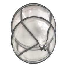 雙層吊掛曬衣網 封閉式拉鍊設計 粗網面料 多功能曬衣, 白色 + 灰色, 1個