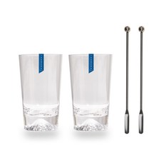 발르 아이스버그 유리 글라스 380ml 2p + 머들러 2p 세트, 1세트