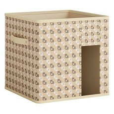 小麥購物 無紡布方型折疊收納盒 L420, 米色, 1個