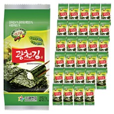 광천김 올리브유 바르고 녹차가 첨가된 녹차김, 5g, 48개