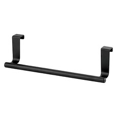 FANCY LIFE 不鏽鋼門後毛巾架, 黑色, 1個