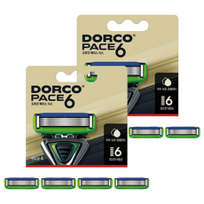 DORCO 多可樂客 PACE PACE6 6層刮鬍刀片, 4入, 2個