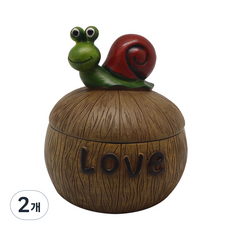 미니 코코넛 모형 뚜껑 재떨이 RA040, 달팽이, 2개