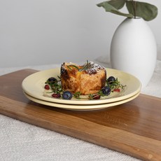 라세라미끄 르파레트 세라믹 원형 접시 M, 시트론옐로우, 2개