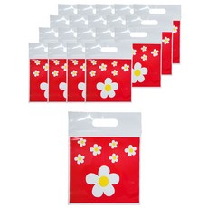 Danbi9 花朵提把夾鏈袋, 紅色, 20個