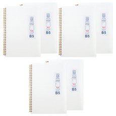 OXFORD PP線圈 B5左翻無線條筆記本, 白色, 6個