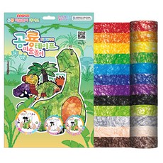 sinwoo 恐龍紙膠帶撕貼圖畫本12頁+12色紙膠帶, 恐龍款, 1組