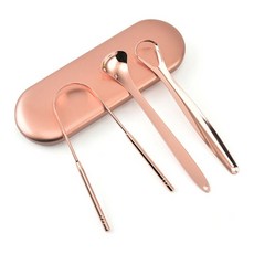 不要害羞 舌頭清潔器 3件組 玫瑰金, 1套
