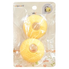 aguard 矽膠門把保護套 黃色圓形 2入, 62 x 43mm