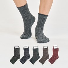 에이원패션 여성용 무압박 네프사 골지 미니 양말 5켤레 세트