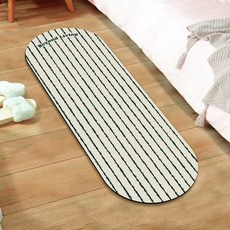 비욘드리빙 레트로센스 빨아쓰는 규조토 발매트, 스트라이프 라운드 옥스포드그린