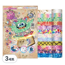 新宇 馬賽克紙膠帶 12色+圖案12張, 奇幻動物, 3套