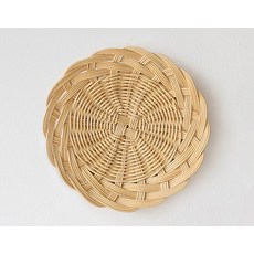 esopoom 藤編圓形盤, 自然色, 1個