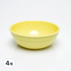 리빙메이트 단체급식 표준형 PC 식판국그릇 14 x 5.3 cm, 파스텔 노랑, 4개
