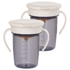 LALABY 360雙柄防漏杯, 象牙白, 2個, 240ml