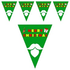 葉子小舖 聖誕拉旗 3m F 三角 012 聖誕節慶裝飾 派對佈置, 綠色, 5個