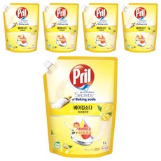 프릴 베이킹소다 세제 퓨어레몬향, 1L, 5개
